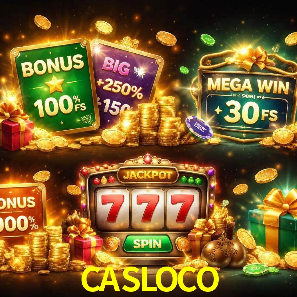 Tipos de bonos CASLOCO incluyendo recompensas de bienvenida y promociones continuas